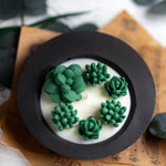 Round Flower Pot Succulent Candle Jar /Jesmonite Pot Tray/Soy Wax Candle /Handmade