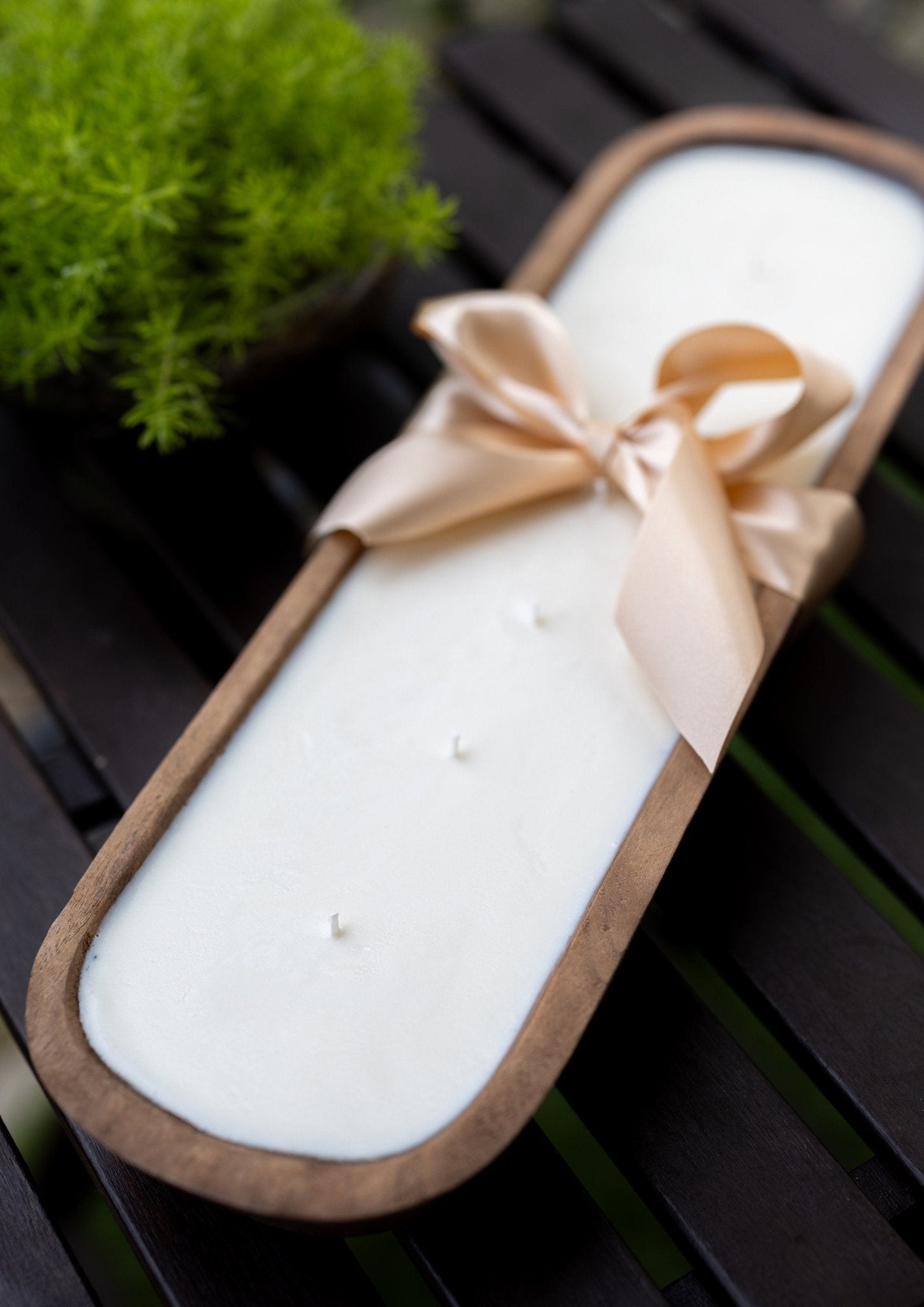 Large Hand Carved Baguette Bowl Candle/Natural Soy/ Reusable/Wooden Farmhouse Decor/Perfect gifting/ Christmas Holidays