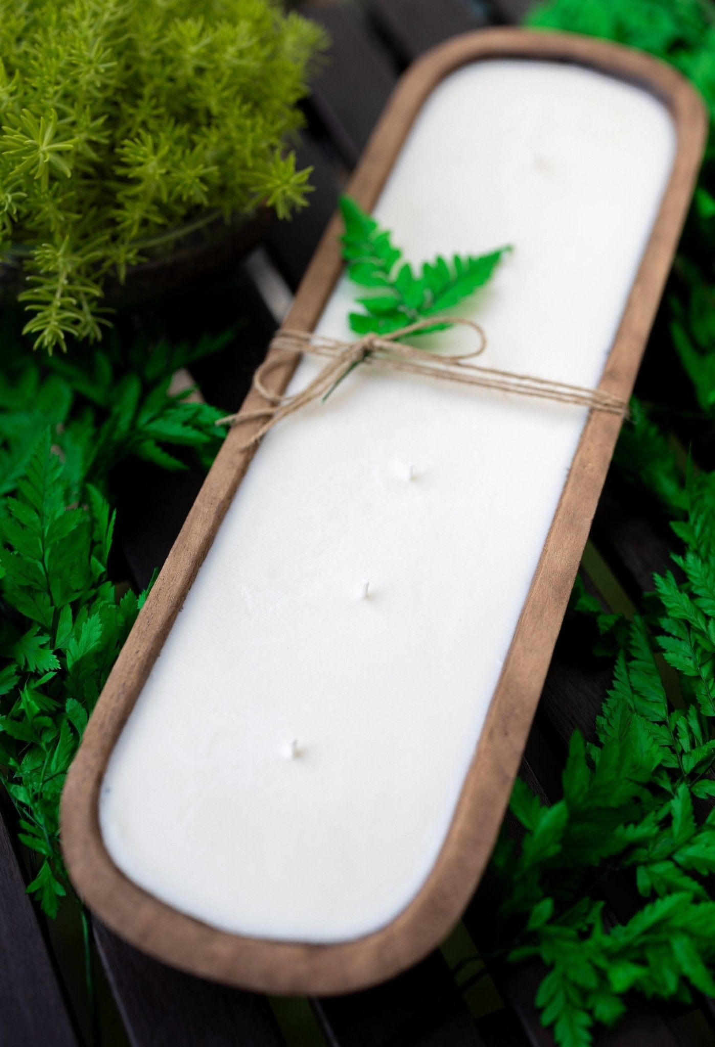 Large Hand Carved Baguette Bowl Candle/Natural Soy/ Reusable/Wooden Farmhouse Decor/Perfect gifting/ Christmas Holidays