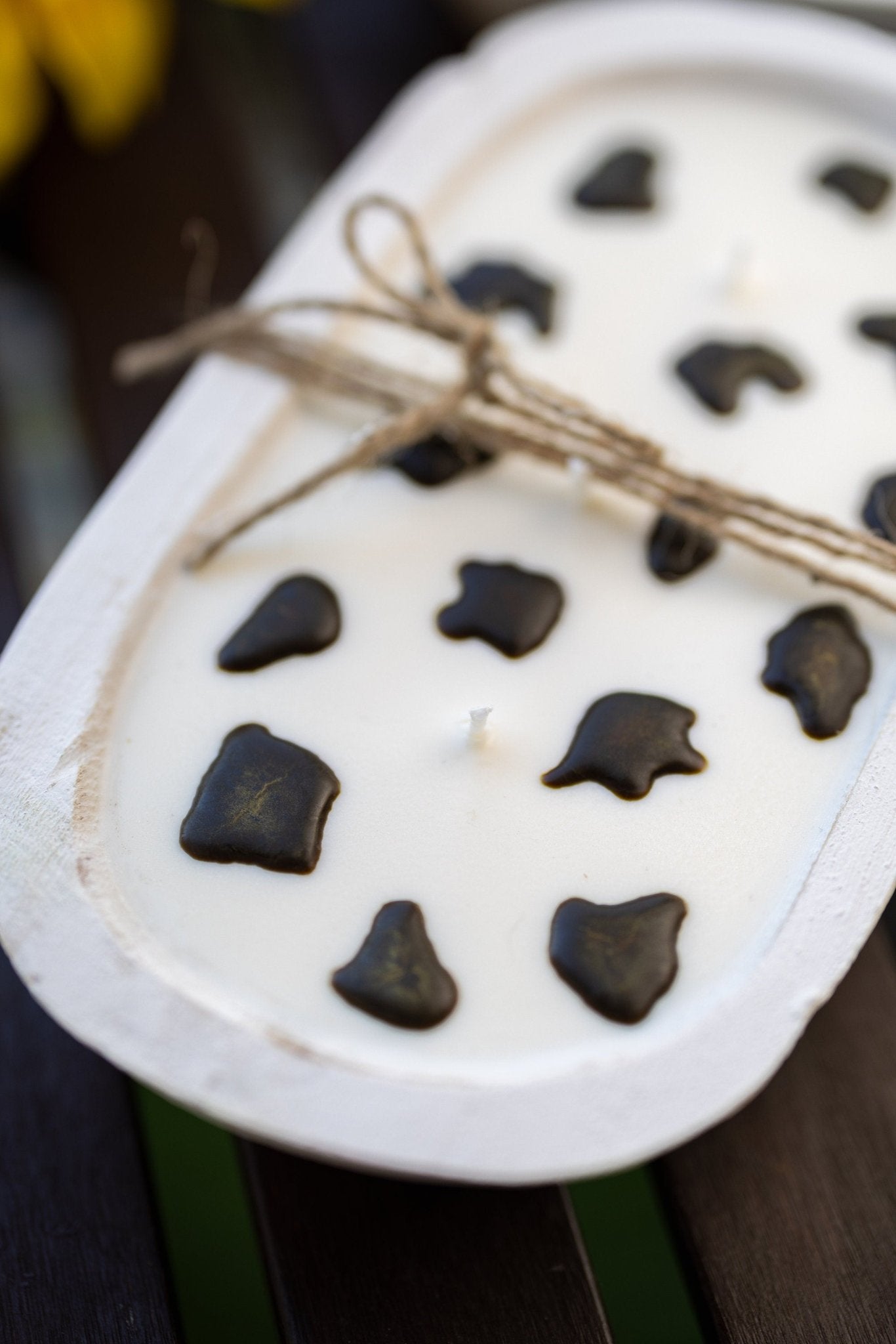 Cow Print Dough Bowl Farmhouse Candle/Dough Bow Farmhouse/Natural Soy Wax Scents by your Choice