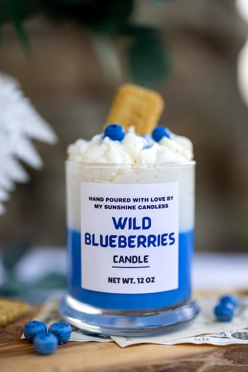 Blueberry Dessert Candle – Blueberry Cheesecake Soy Candle – 8oz & 12oz Whipped Candle - MY Sunshine Candless