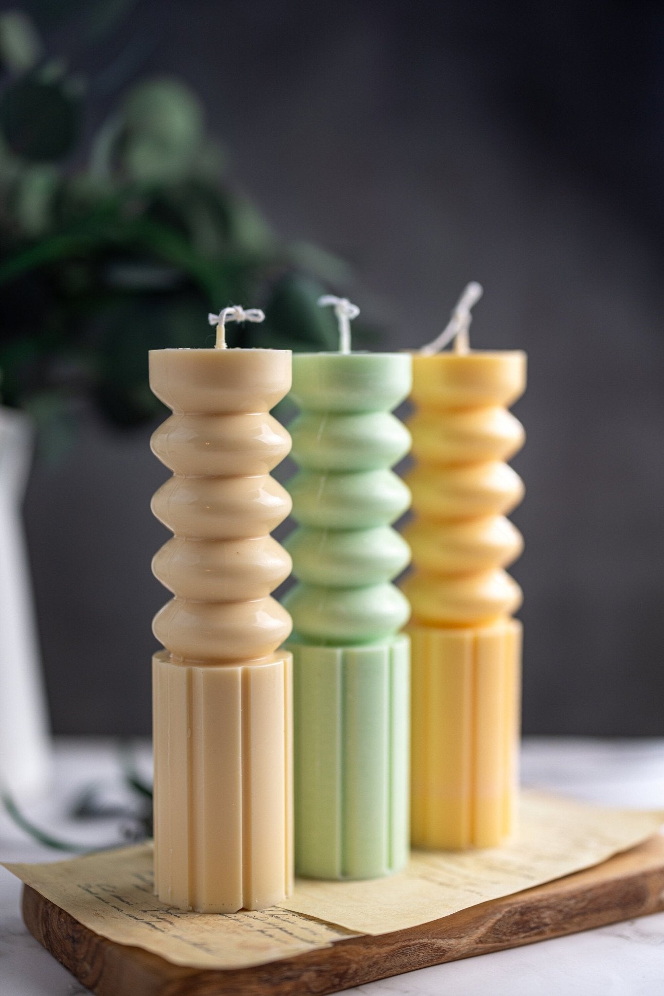 Handcrafted Abacus Pillar Candle – Pastel Colors – Luxury Home Decor – Handmade Soy Wax Gift Idea - MY Sunshine Candless