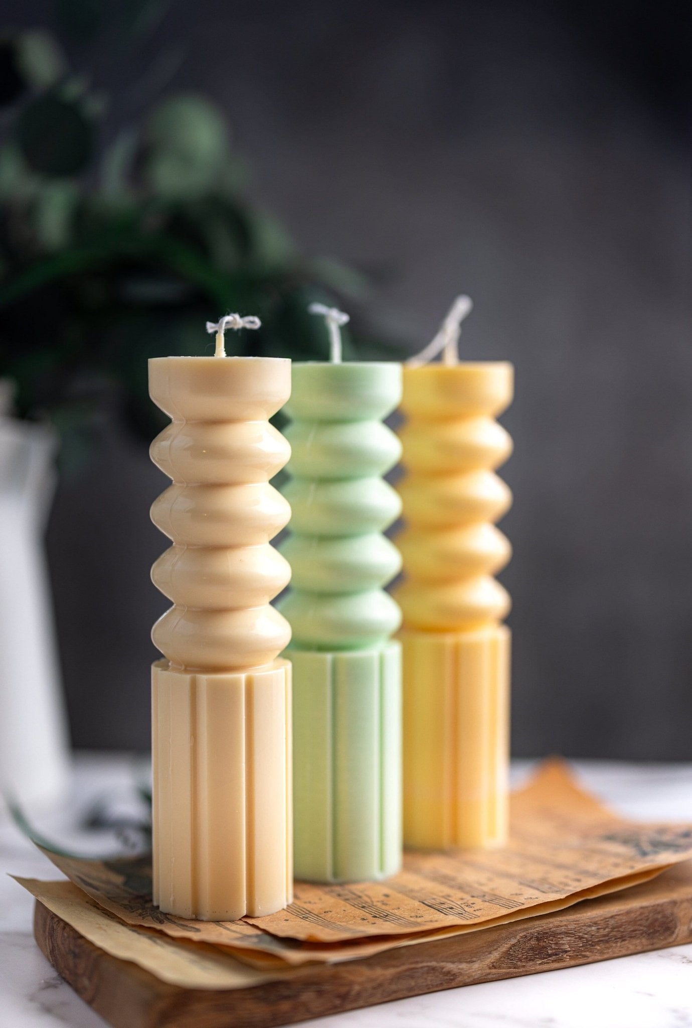Handcrafted Abacus Pillar Candle | Pastel Colors /Luxury Home Decor | Modern Eco-Friendly Wax | Gif Idea/Handmade soy wax
