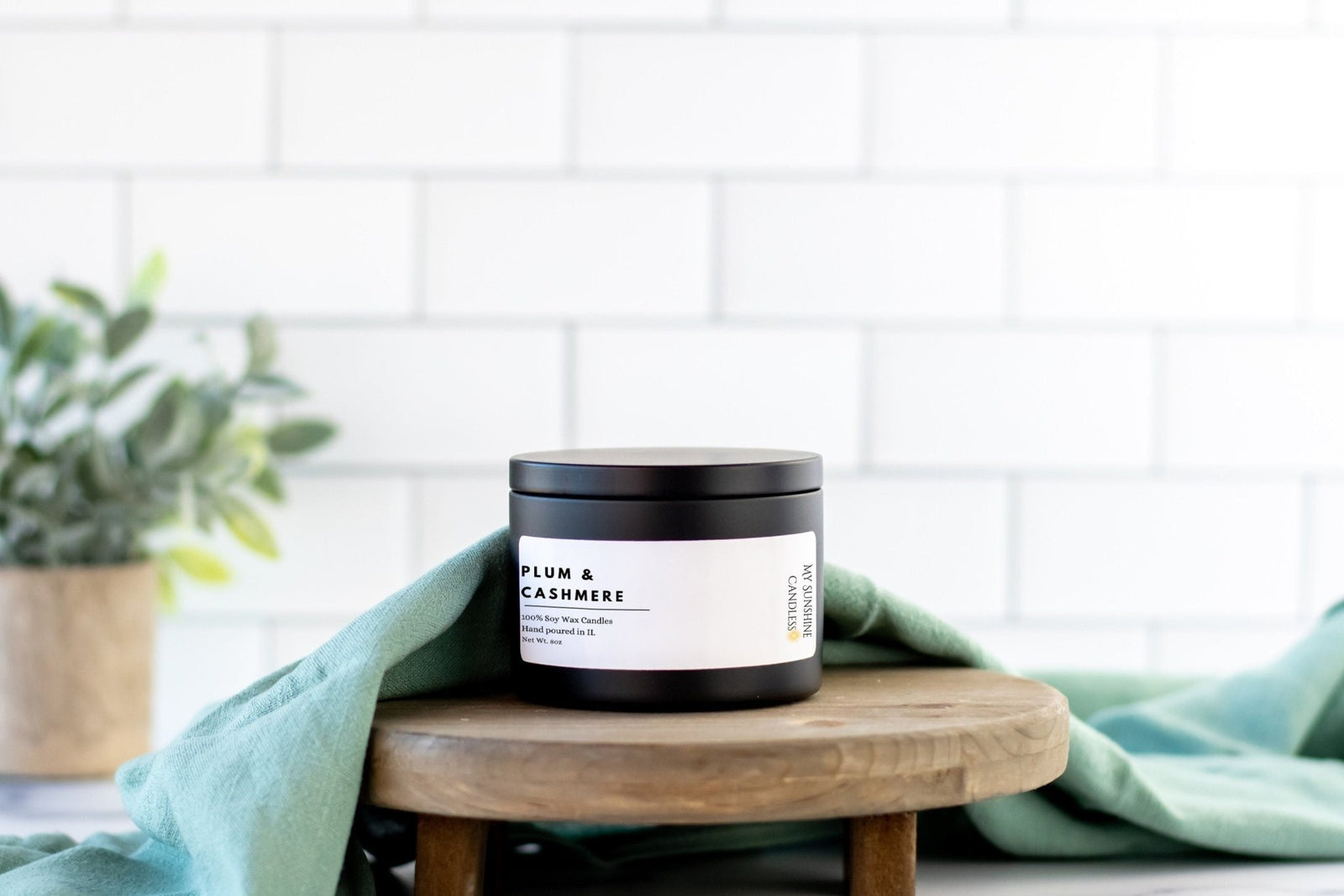 Cashmere Plum Candle |Cashmere Plum Soy Candle| Plum Candle| Small Cashmere Candle | 8oz Soy Tin Candle | Small Travel Candle|Travel Candles