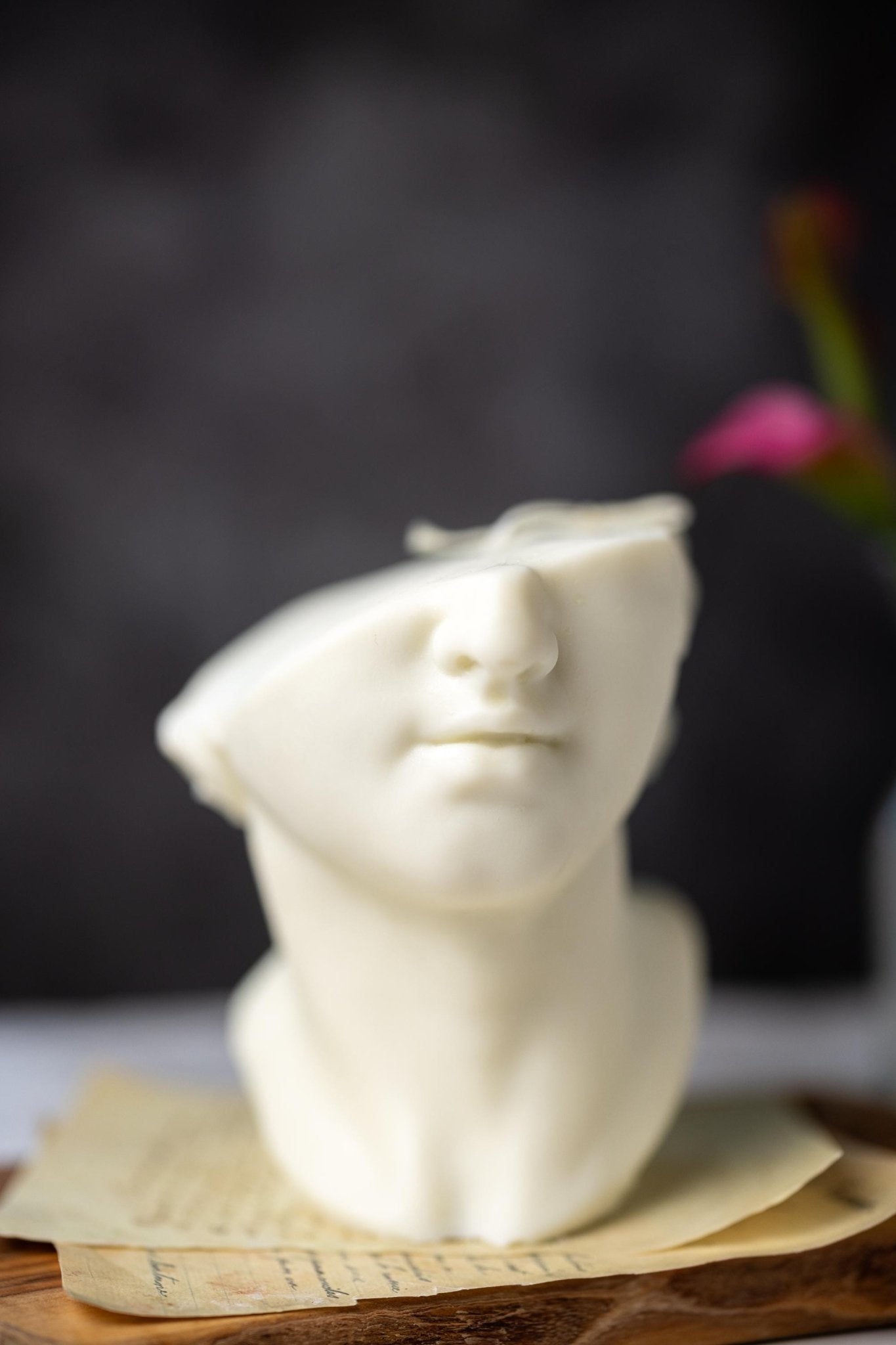 Custom Colors/ Huge Sculptural Half Face David Greek Goddess Bust Candle - Shaped Candle - Handmade Gift - House warming Gift - Home Decor