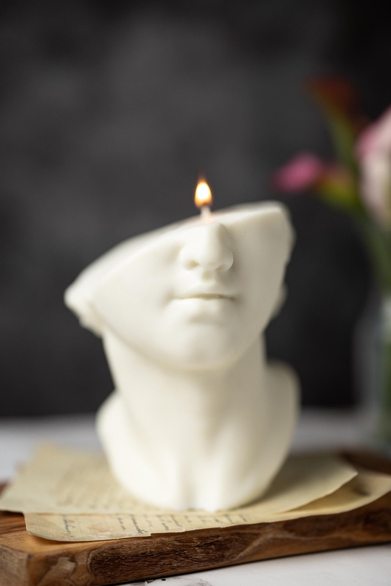 Handmade Half Face Goddess Bust Candle - Unique Housewarming Gift - MY Sunshine Candless