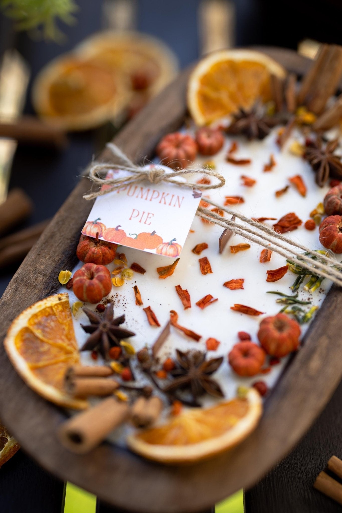 Large Wooden Fall Candle/Autumn Season/Pumpkin Orange Decoration/Pumpkin Pie/Fall Home Decor/Pumpkin Wood Bowl Candle