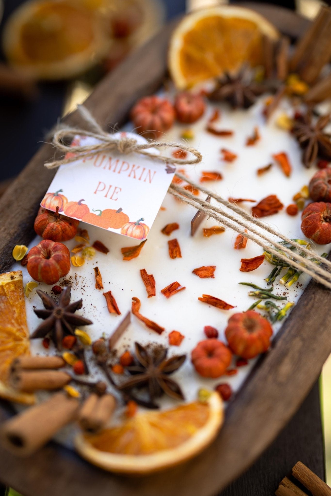 Large Wooden Fall Candle/Autumn Season/Pumpkin Orange Decoration/Pumpkin Pie/Fall Home Decor/Pumpkin Wood Bowl Candle