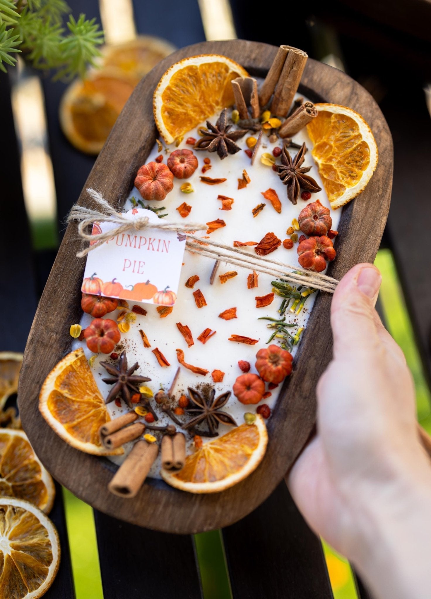 Large Wooden Fall Candle/Autumn Season/Pumpkin Orange Decoration/Pumpkin Pie/Fall Home Decor/Pumpkin Wood Bowl Candle