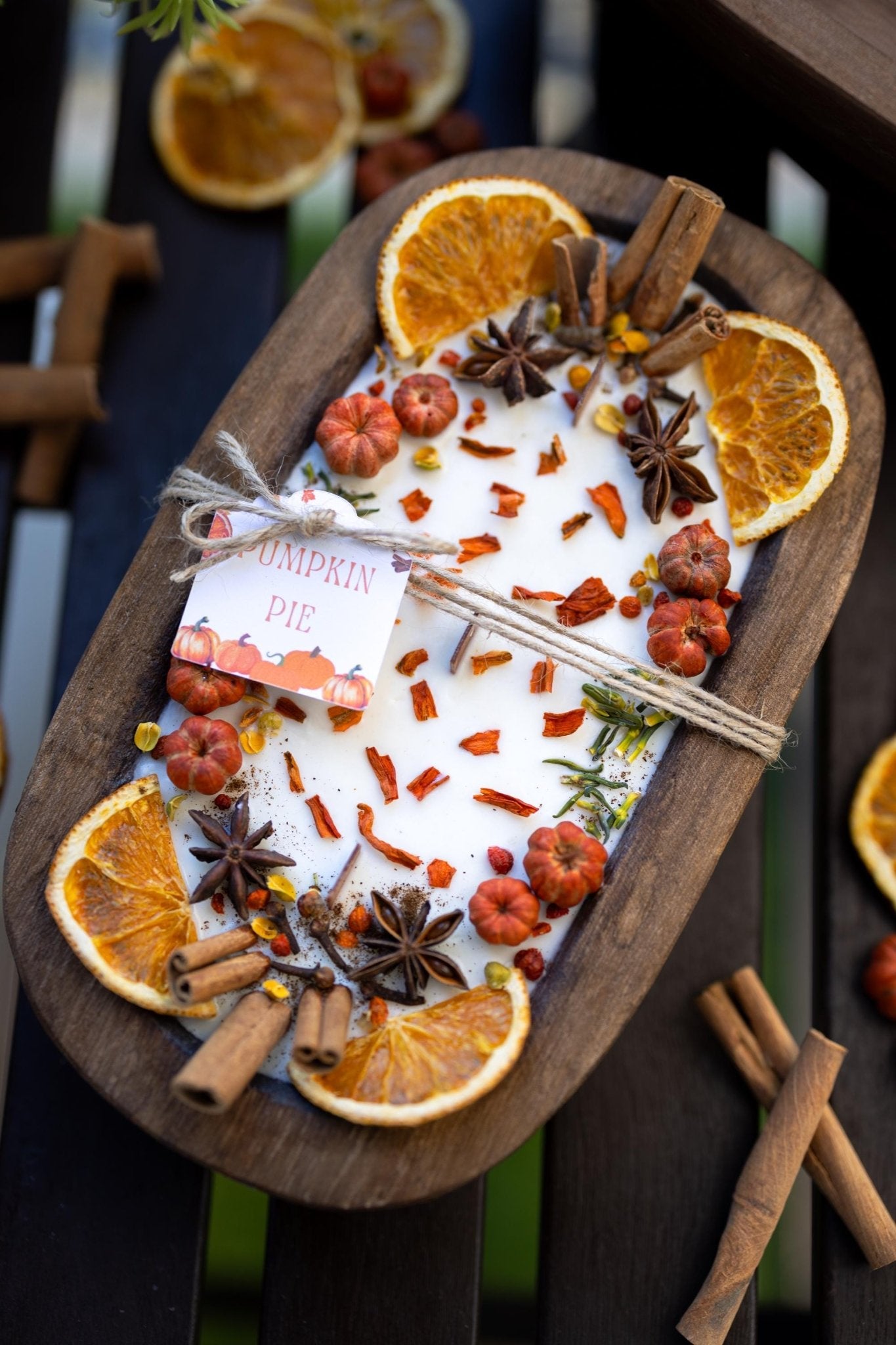 Large Wooden Fall Candle/Autumn Season/Pumpkin Orange Decoration/Pumpkin Pie/Fall Home Decor/Pumpkin Wood Bowl Candle