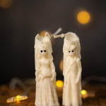 Skull Bride and Groom Candle /Skeleton Wedding Decor, Spooky Bride Candle, Cute Halloween Home Accents