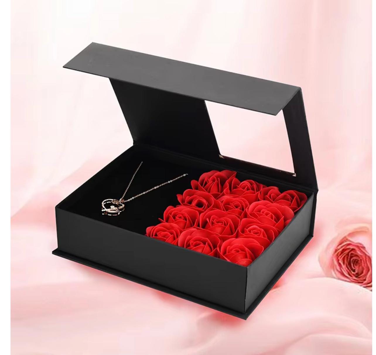 Beautiful Valentines Day gifts For Woman / Soap Rose Flower Jewelry Box with Drawer