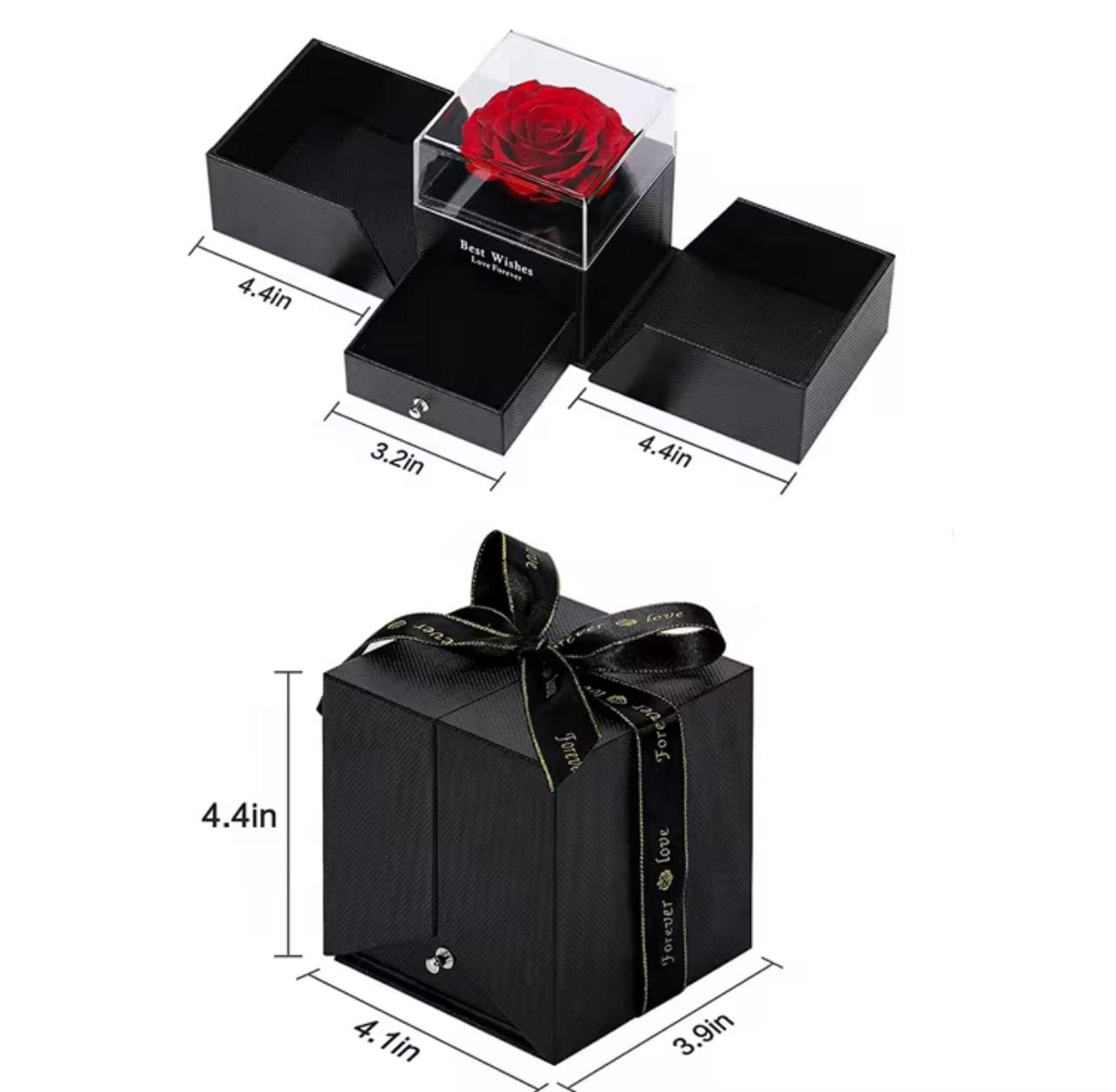 Custom Luxury Red Black Rose Flower Gift Box for Mother's Day / Valentines Day Gift