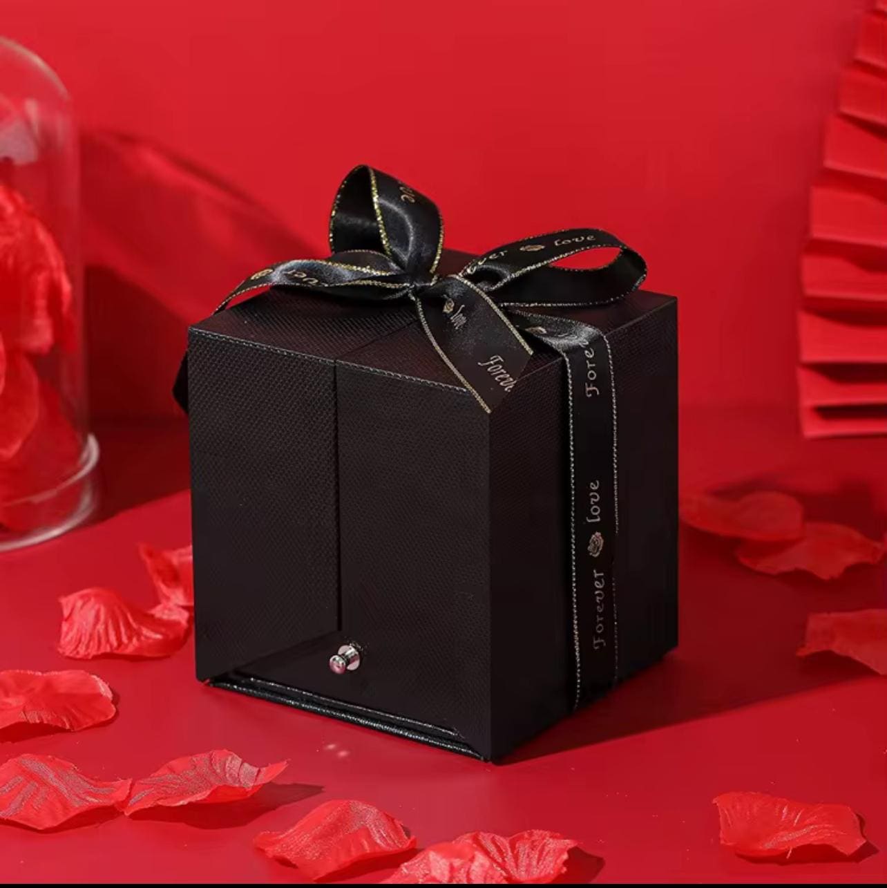 Custom Luxury Red Black Rose Flower Gift Box for Mother's Day / Valentines Day Gift