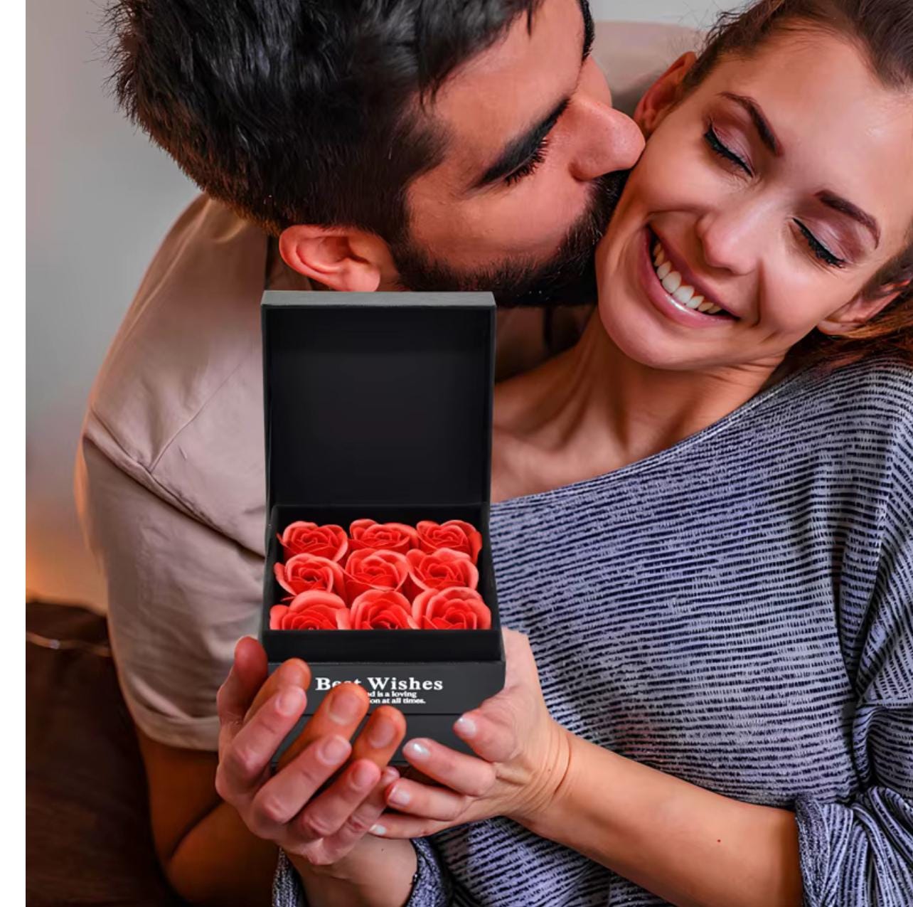 I Love You Jewerly Box For Woman / Valentines Day - Mothers Day Scented Artificial Rosses Box