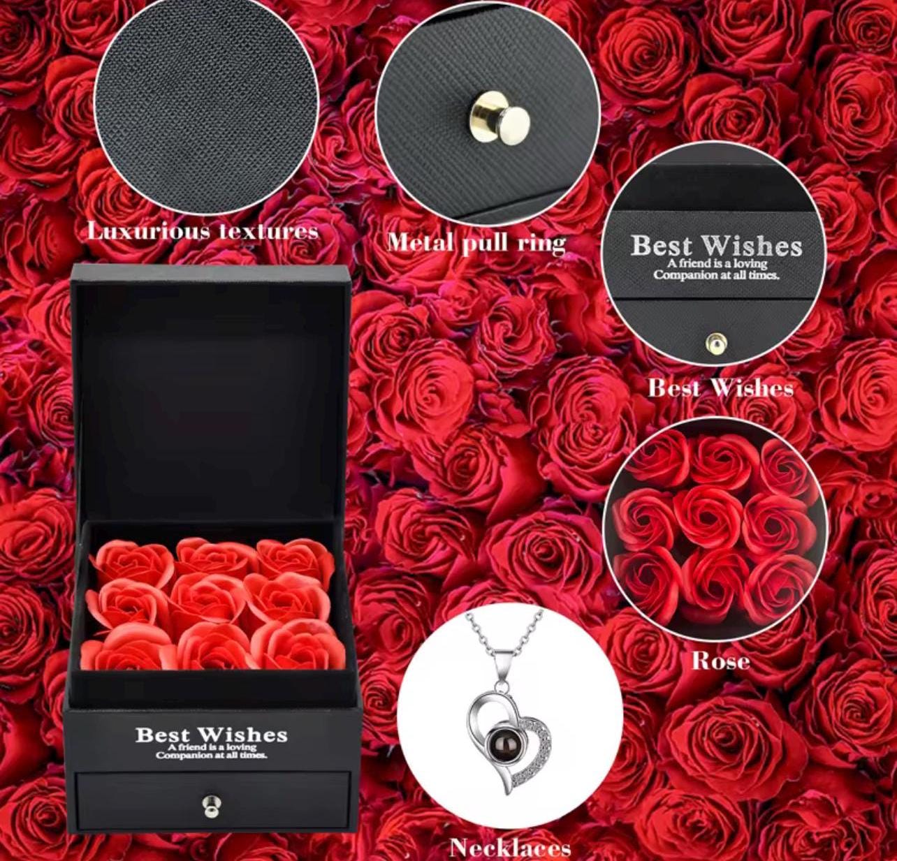 I Love You Jewerly Box For Woman / Valentines Day - Mothers Day Scented Artificial Rosses Box