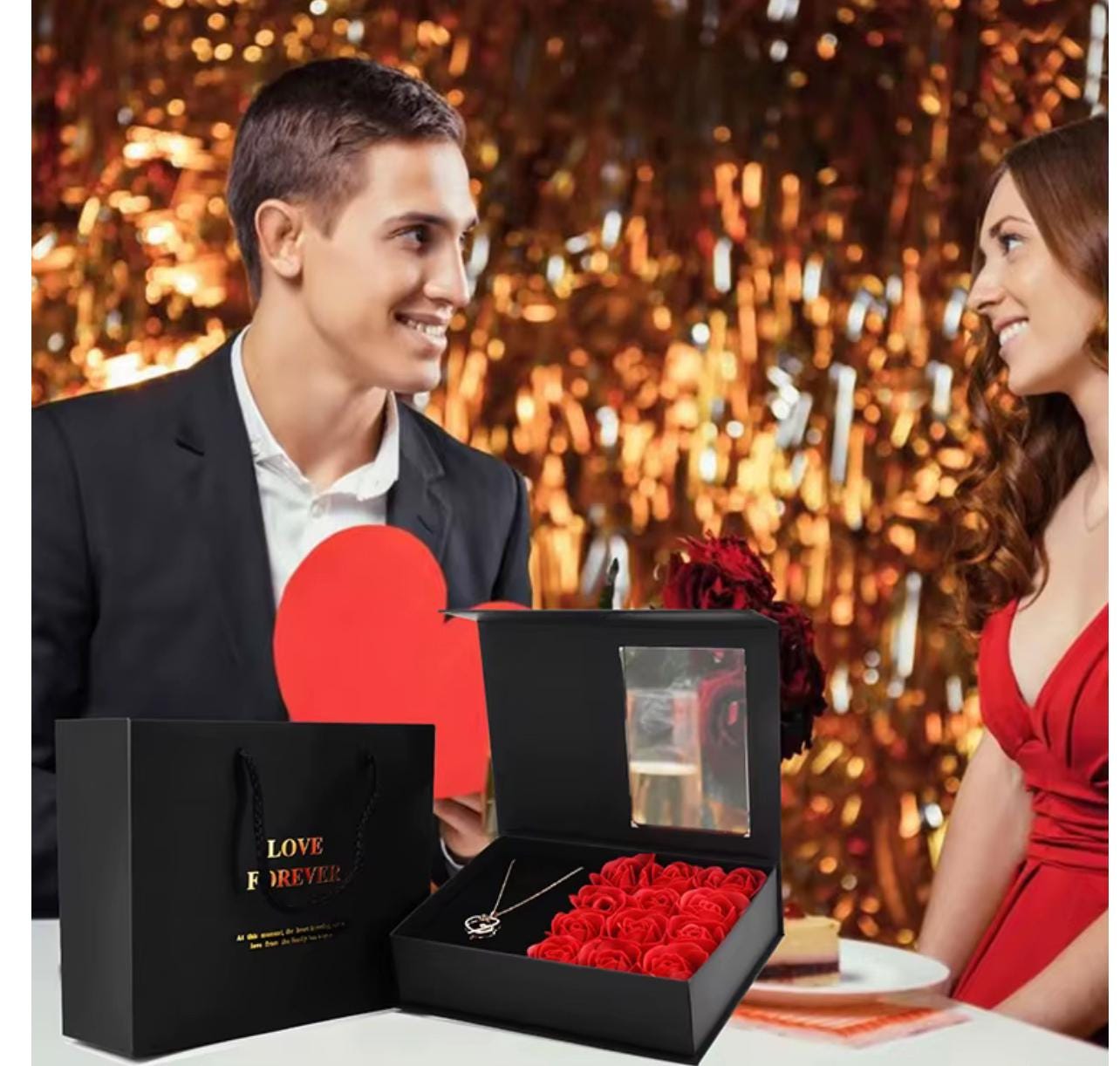 Beautiful Valentines Day gifts For Woman / Soap Rose Flower Jewelry Box with Drawer