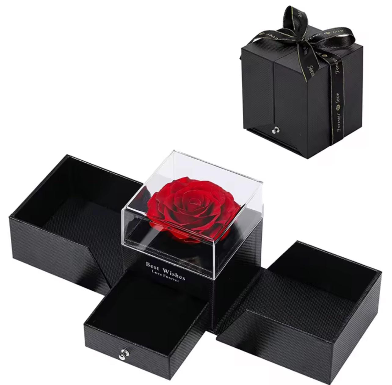 Custom Luxury Red Black Rose Flower Gift Box for Mother's Day / Valentines Day Gift