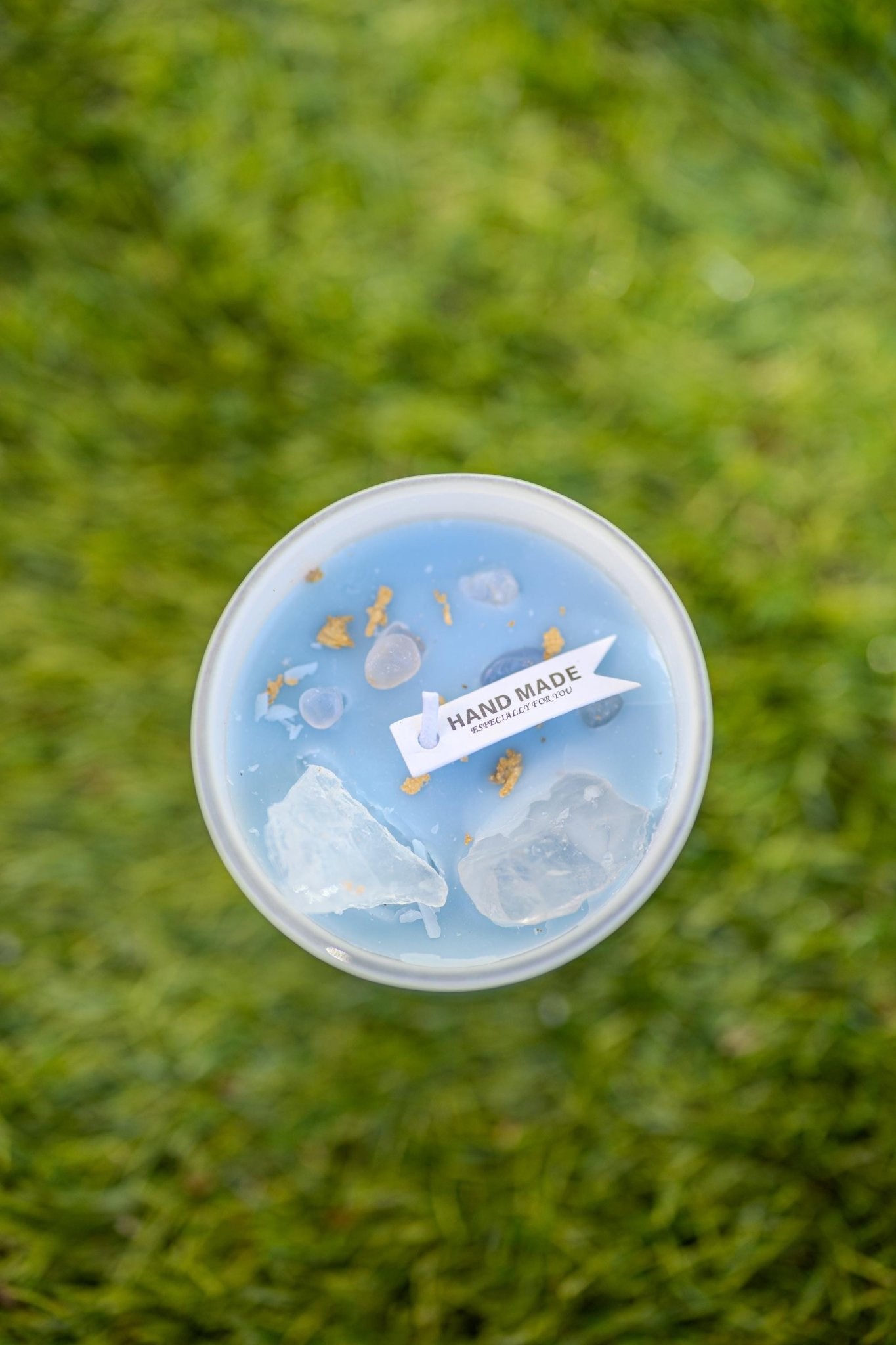 Intention Candles Infused with Crystals and Herbs/Homemade Meditation Manifestation Crystal Candle/ Witchy Spiritual Healing Crystals