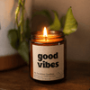 Good Vibes Amber Jar Candle 8 oz – Soy Wax Candle, Clean Burning, Non-Toxic, Handmade - MY Sunshine Candless