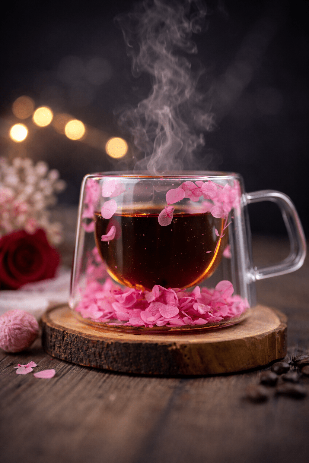 Double Glass Handcrafted Flower Glass Cup Mugs with Dried Flowers - Unique Floral Tea & Coffee Mug - MY Sunshine Candless